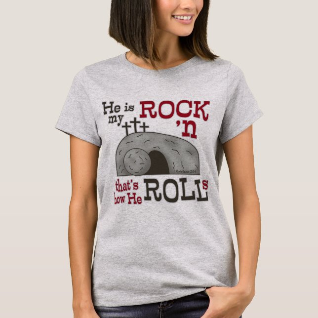 1 Corinthians 15:3-4 Rock 'n Roll Empty Tomb T-Shirt (Front)