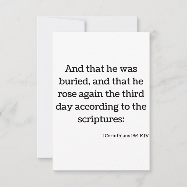 1 Corinthians 15:4 KJV Bible Scripture Greeting Card (Front)