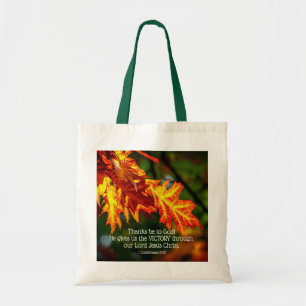 1 Corinthians 15:57 Thanks be to God! Tote Bag