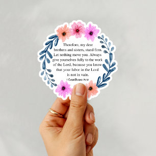1 Corinthians 15:58 Christian Bible Verse Sticker