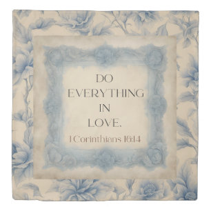 1 Corinthians 16:14 Do Everything in Love Vintage Duvet Cover
