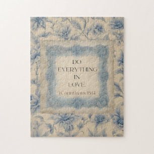 1 Corinthians 16:14 Do Everything in Love Vintage Jigsaw Puzzle