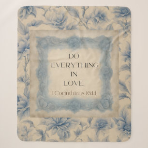 1 Corinthians 16:14 Do Everything in Love Vintage Sherpa Blanket
