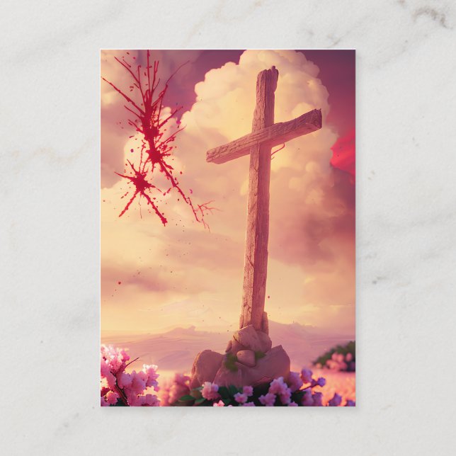 1 Corinthians 1:18–19 KJV Cards - Bloody Cross (Back)