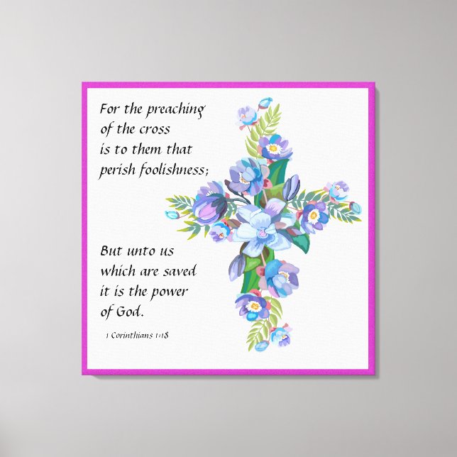 1 Corinthians 1:18 Canvas Print (Front)