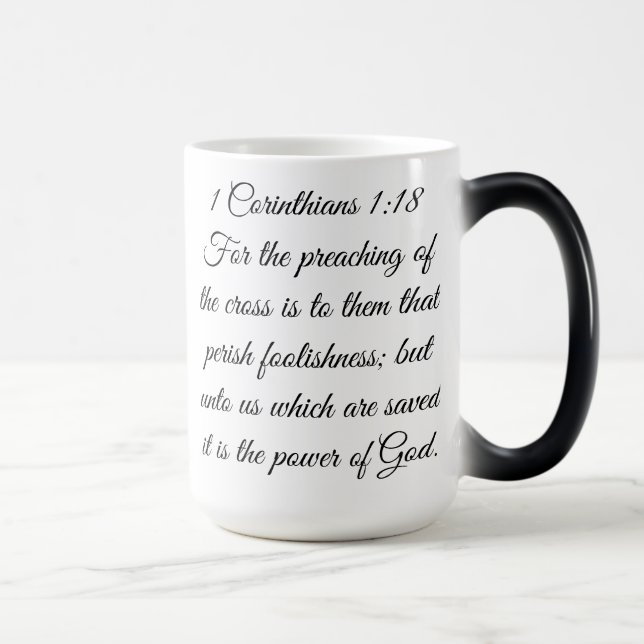 1 Corinthians 1:18 Scripture Cross Mug (Right)