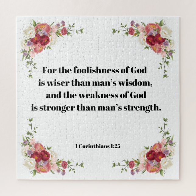 1 Corinthians 1:23 God's Foolishness Bible Verse Jigsaw Puzzle (Vertical)