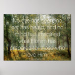 1 Corinthians 2:9 Bible Verse Forest Scene Photo Poster at Zazzle