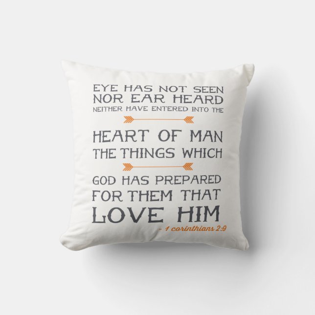 1 Corinthians 2:9 | Bible Verse Throw Pillow (Front)