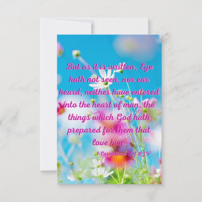 1 Corinthians 2:9 KJV Bible Scripture Pic Greeting Card (Front)