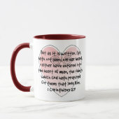 1 Corinthians 2:9 Pink Heart Bible Verse Mug (Left)