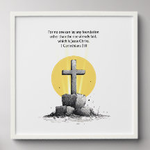 1 Corinthians 3:11 Bible Verse Christian Wall Art