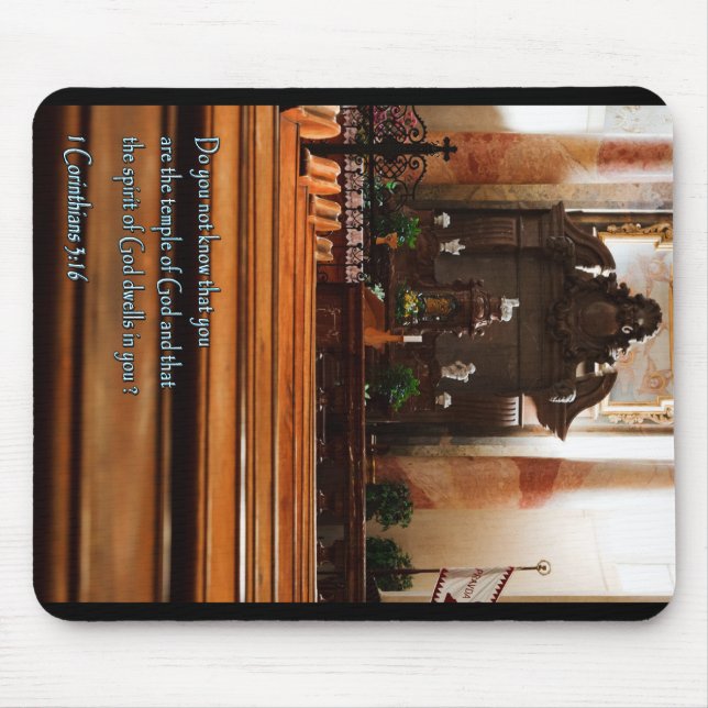 1 Corinthians 3:16 Church Pews Mouse Pad (Front)
