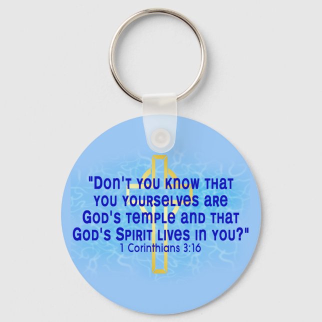 1 Corinthians 3 16 Keychain (Front)
