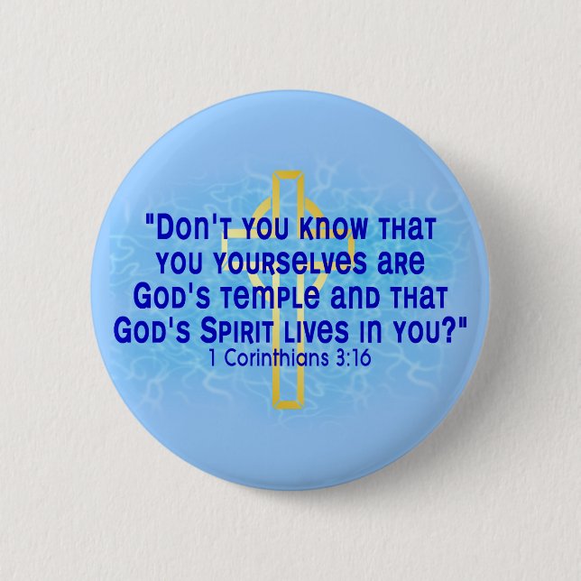 1 Corinthians 3 16 Pinback Button (Front)