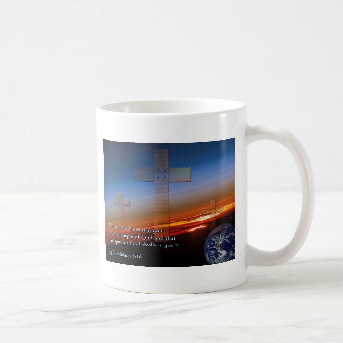 1 Corinthians 316 Sunset Crosses Mugs