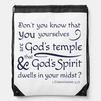 1 Corinthians 3:16 You Are God's Temple Drawstring Bag by CandiCreations at Zazzle