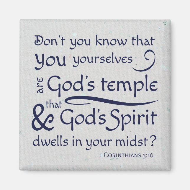 1 Corinthians 3:16 You are God's temple Magnet (Front)