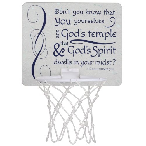1 Corinthians 316 You are Gods temple Mini Basketball Hoop