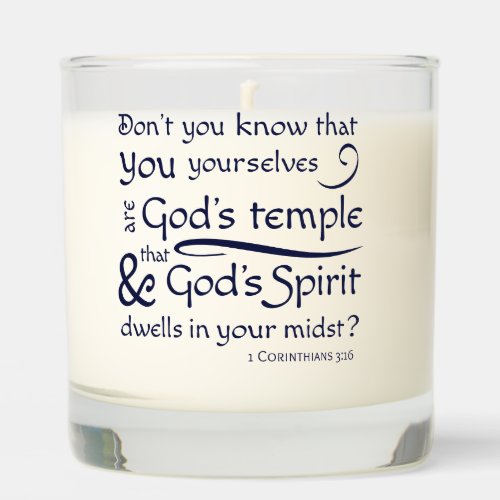 1 Corinthians 316 You are Gods Temple Scented Candle
