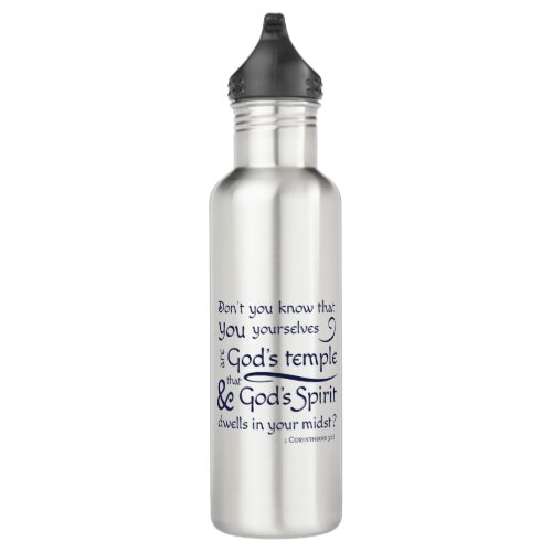 1 Corinthians 316 You are Gods temple Stainless Steel Water Bottle