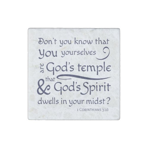 1 Corinthians 316 You are Gods temple Stone Magnet