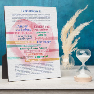 1 Corinthiens 13,  Hymne à l’Amour Plaque