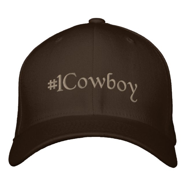 #1 Cowboy Embroidered Baseball Hat (Front)