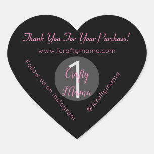 1 Crafty Mama Girly Thank You Heart Sticker