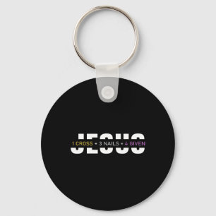 1 Cross 3 Nails 4 Given Easter Day Jesus Christian Keychain