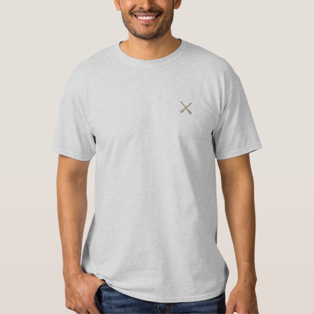 1" Crossed Oars Embroidered T-Shirt (Front)