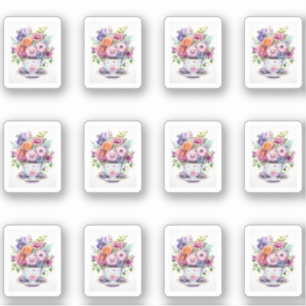 1 Cup of Flowers Sticker