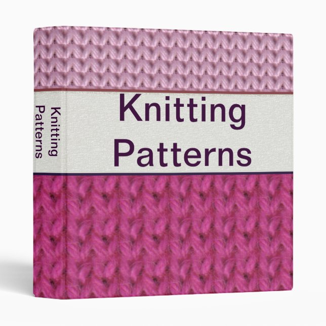 1" Customizable Knitting Pattern Binder (Front/Spine)