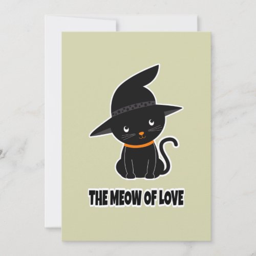 1cute beautiful black cat meow of love   holiday card