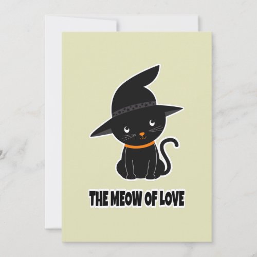 1cute beautiful black cat meow of love   invitation