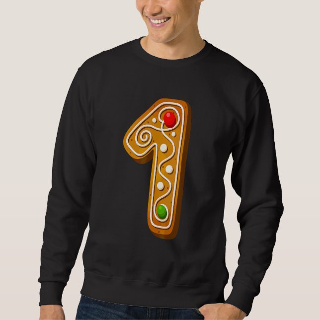 1 Cutest Capital Christmas Cookie Alphabet Number  Sweatshirt (Front)