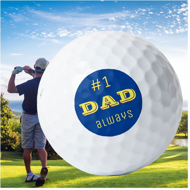 #1 Dad Always Bright and Bold Golf Balls (Creator Uploaded)