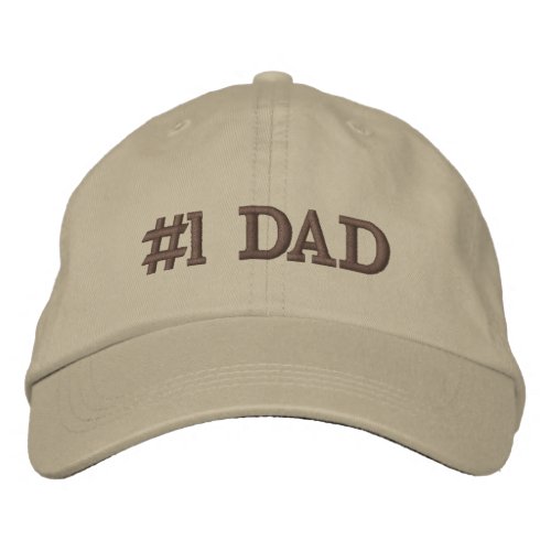 1 Dad Beige Brown Typography Embroidered Baseball Cap
