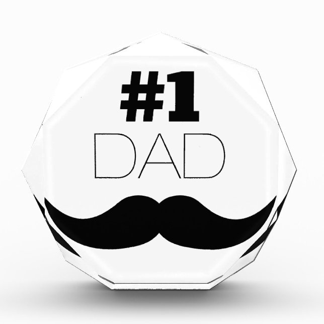 #1 Dad Black Mustache - Number One Award (Front)