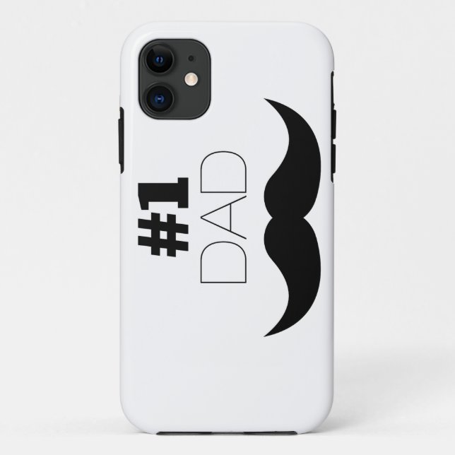 #1 Dad Black Mustache - Number One Case-Mate iPhone Case (Back)