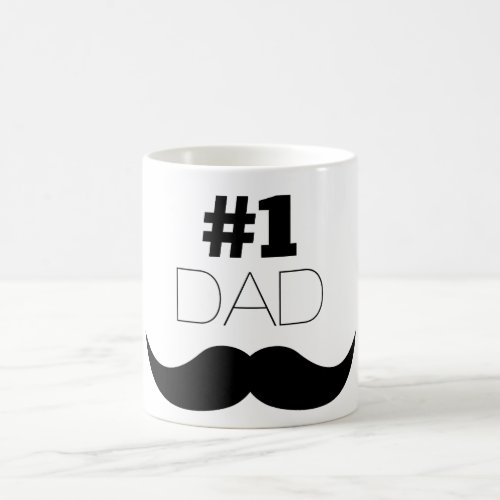 1 Dad Black Mustache _ Number One Coffee Mug