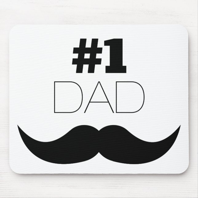 #1 Dad Black Mustache - Number One Mouse Pad (Front)