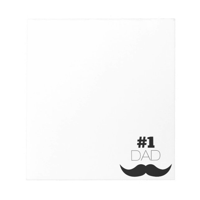 #1 Dad Black Mustache - Number One Notepad (Front)