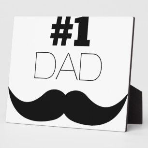 #1 Dad Black Mustache - Number One Plaque