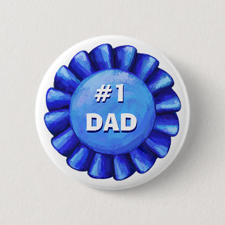 #1 Dad Blue Badge Pinback Button