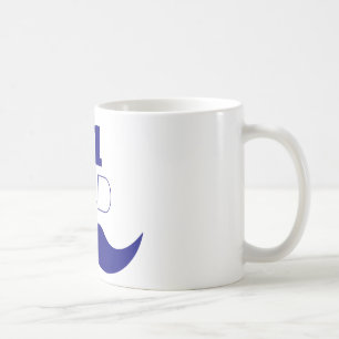 #1 Dad Blue Mustache - Number One Coffee Mug