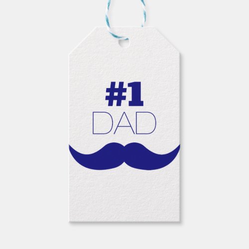 1 Dad Blue Mustache _ Number One Gift Tags