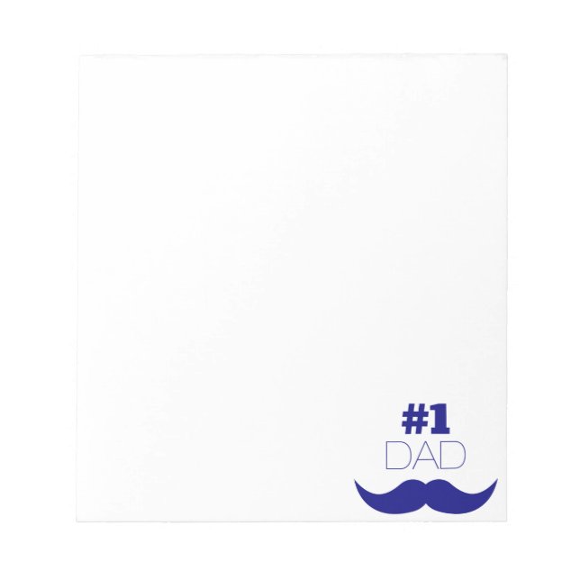 #1 Dad Blue Mustache - Number One Notepad (Front)