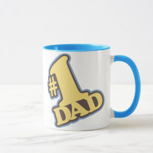 #1 Dad Blue Ringer Mug