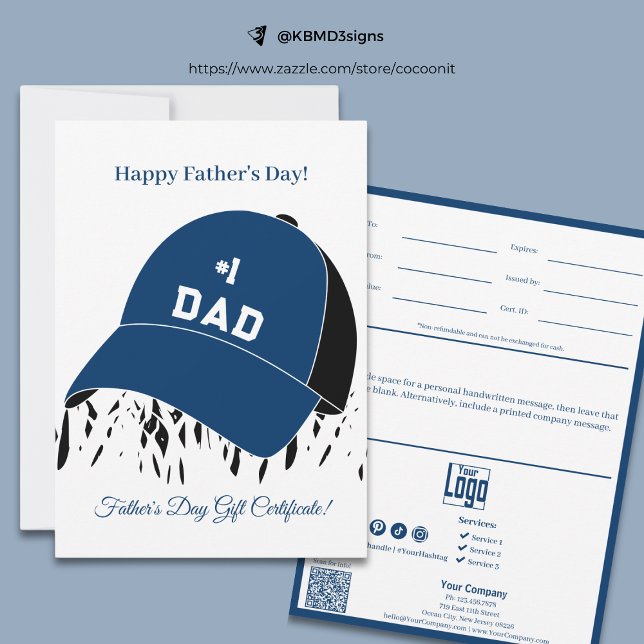 #1 Dad Cap Happy Father's Day Gift Certificate (#1 Dad Cap Happy Father's Day Gift Certificate)